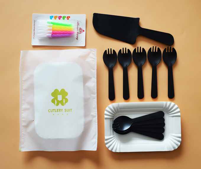 Four-leaf clover - spoon and fork plastic bag